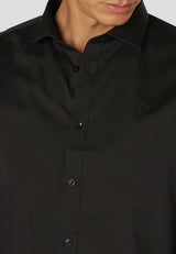 Clean Cut Copenhagen London Stretch Nano Shirt L/S Black CC2006 Q23 Menswear Galway