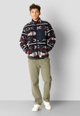 Fat Moose Hugh Fleece Inka Jacket Navy Fm2499 Q23 Menswear Galway