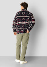 Fat Moose Hugh Fleece Inka Jacket Navy Fm2499 Q23 Menswear Galway