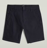 Navy shorts on a light gray background