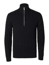 Selected Homme Cable Knit Jumper Navy Q23 Menswear Galway