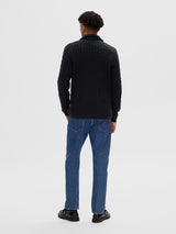 Selected Homme Cable Knit Jumper Navy Q23 Menswear Galway