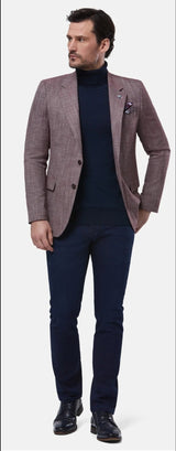 Benetti Tripoli Tapered Fit Blazer in Berry Q23 Menswear Galway