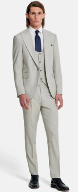 Travis Napoli 3Pc Suit in Stone www.q23menswear.com