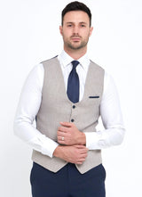 Benetti Simon Waistcoat Beige Tailored Fit - Q23Menswear