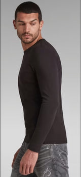 GSTAR RAW BASIC ROUND NECK T-SHIRT in Black - Q23Menswear