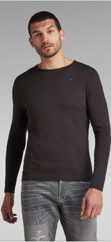 GSTAR RAW BASIC ROUND NECK T-SHIRT in Black - Q23Menswear