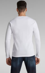 GSTAR RAW BASIC ROUND NECK T-SHIRT in White - Q23Menswear