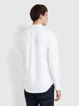 FARAH BREWER WHITE SLIM FIT OXFORD SHIRT LS BD - Q23Menswear