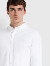 FARAH BREWER WHITE SLIM FIT OXFORD SHIRT LS BD - Q23Menswear