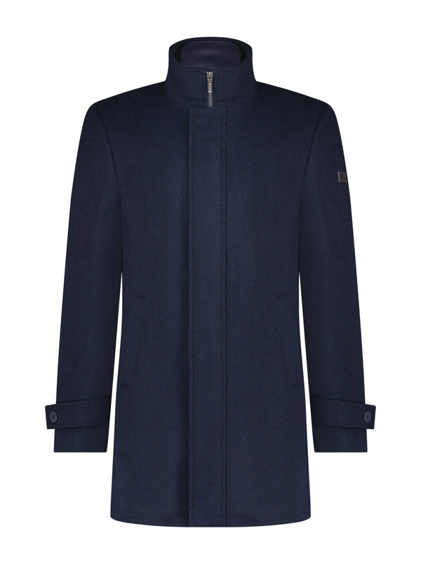 A Fish Named Fred Funnel Neck Coat Navy 27.166 Q23 Menswear Galway
