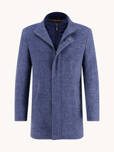 A Fish Name Fred  Funnel neck Overcoat Blue