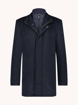 Navy blue coat on a white background