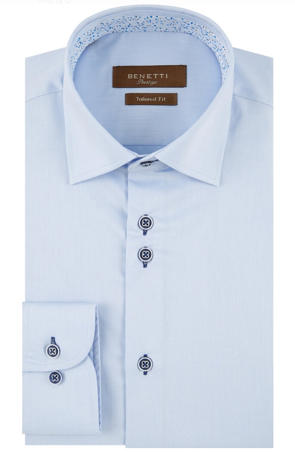 Benetti Atlanta Tapered Formal Shirt Blue www.q23menswear.com