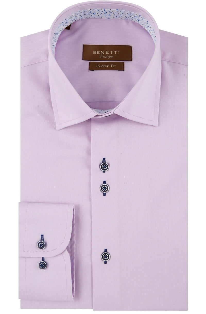 Benetti Atlanta Tapered Formal Shirt Lilac www.q23menswear.com