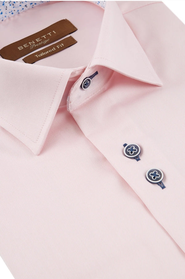 Benetti Atlanta Tapered Formal Shirt Pink www.q23menswear.com