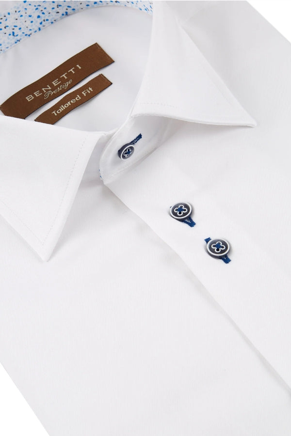 Benetti Atlanta Tapered Formal Shirt White www.q23menswear.com