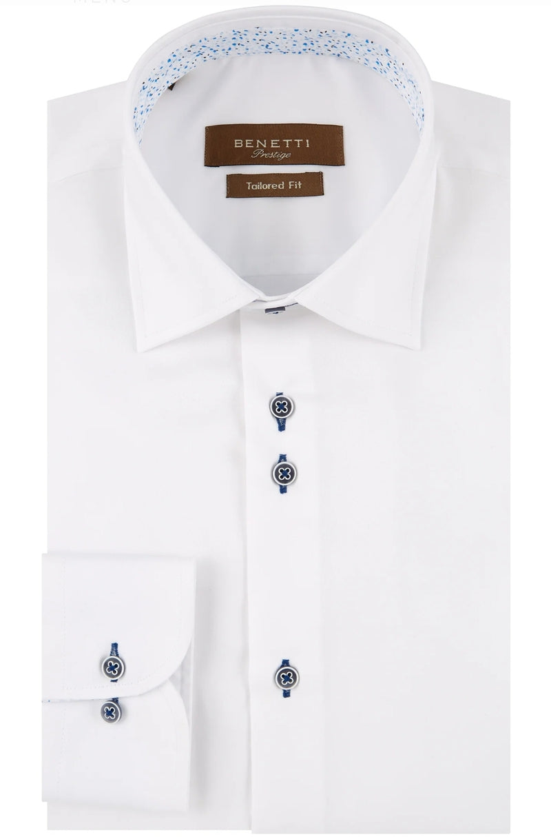 Benetti Atlanta Tapered Formal Shirt White www.q23menswear.com