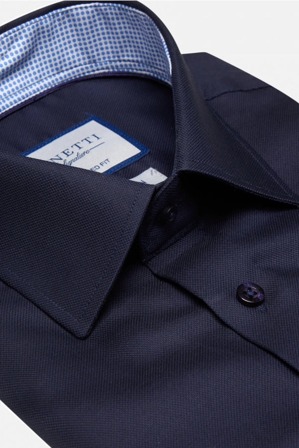 Benetti Brad Tapered Shirt Navy www.q23menswear.com