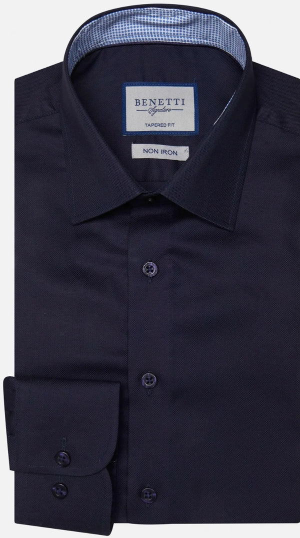 Benetti Brad Tapered Shirt Navy www.q23menswear.com