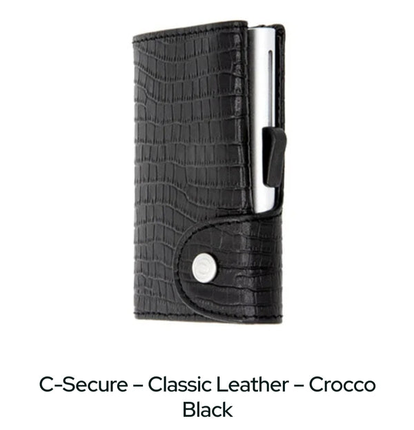 C-Secure – Classsic Leather – Crocco Black www.q23menswear.com