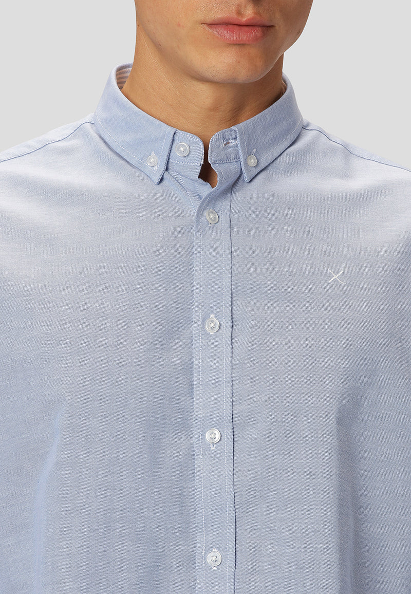 Clean Cut Copenhagen CC1482 Oxford Stretch Shirt Blue Q23 Menswear Galway