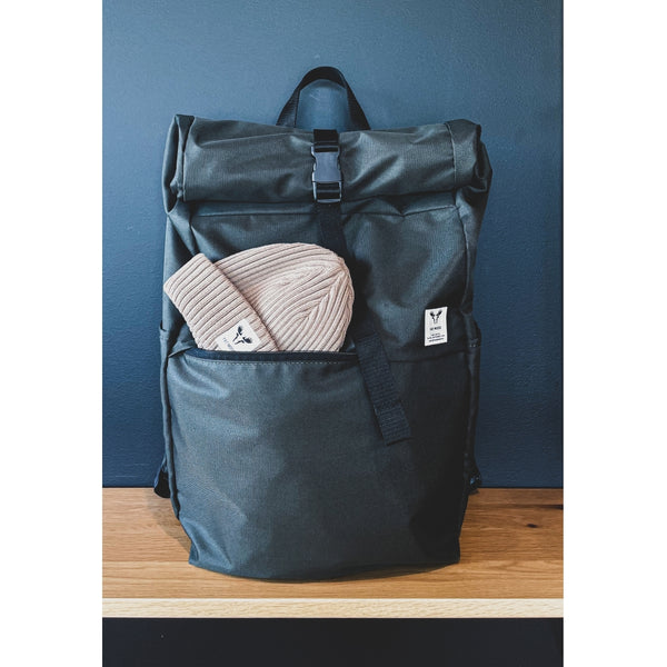 Fat Moose Canvas Backpack Black www.q23menswear.com