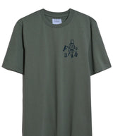 Green t-shirt with a Farah brand logo on a white background
