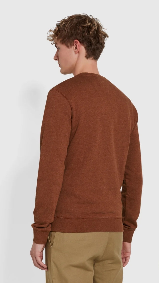 Farah Tim Crew Dark Teak Marl www.q23menswear.com