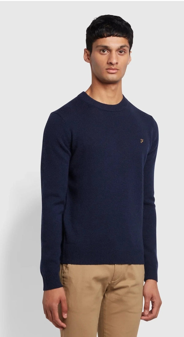 Farah Birchal lCrew Sweater Wool True Navy www.q23menswear.com