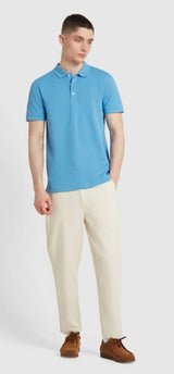 Blanes Slim Fit Organic Cotton Polo Shirt In Artic Blue www.q23menswear.com