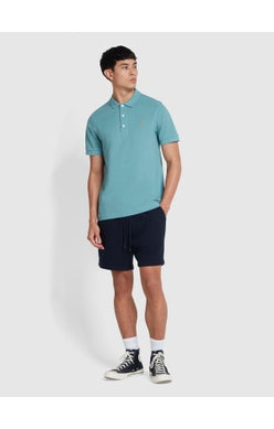 Blanes Slim Fit Organic Cotton Polo Shirt In Brook Blue www.q23menswear.com