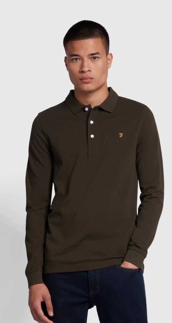 Farah Blanes LS Polo Evergreen www.q23menswear.com