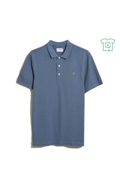 Blanes Slim Fit Organic Cotton Polo Shirt In Sheaf Blue www.q23menswear.com