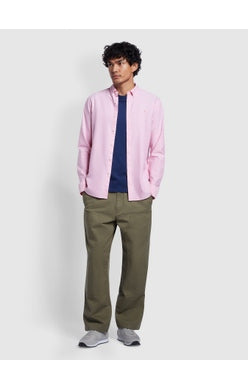 FARAH BREWER SLIM FIT OXFORD SHIRT LS BD Coral Pink