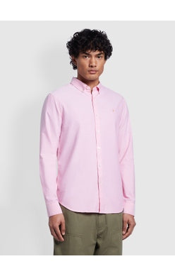 FARAH BREWER SLIM FIT OXFORD SHIRT LS BD Coral Pink