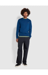 FARAH TIM CREW NECK IN Peony Blue www.q23menswear.com