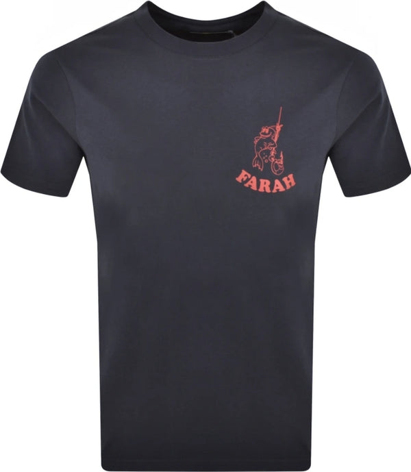 Farah Vintage Stockwell Graphic T Shirt Navy www.q23menswear.com
