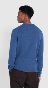 Farah Birchall Crew  Sweater Wool Neptune Blue www.q23menswear.com