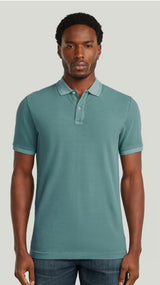 GStar Dunda Overdyed Slim Polo Mineral Blue