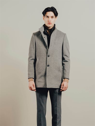 Gnoius Cohen Overcoat 9500 Grey Mix www.q23menswear.com