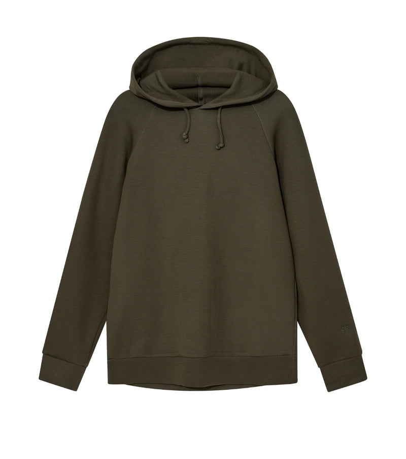 Green hoodie on a white background