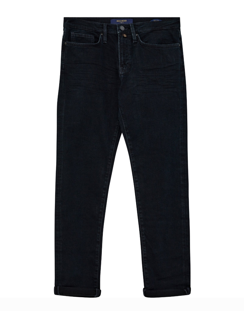 Blue Black jeans on a white background