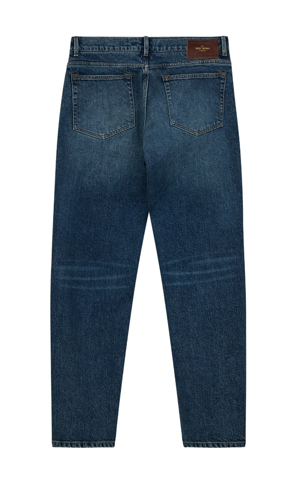 Blue jeans on a white background
