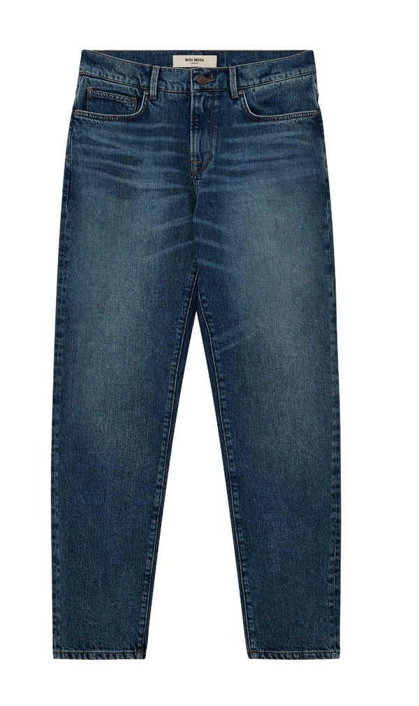 Blue jeans on a white background