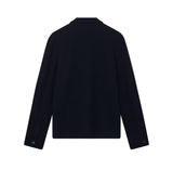 Navy Knit Overshirt on a white background