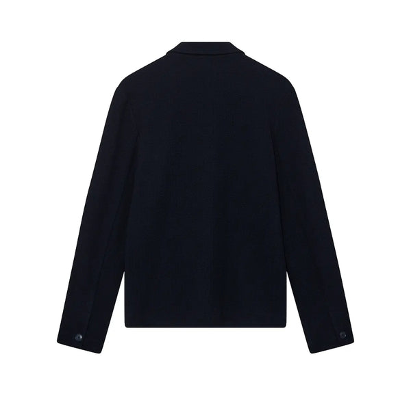 Navy Knit Overshirt on a white background