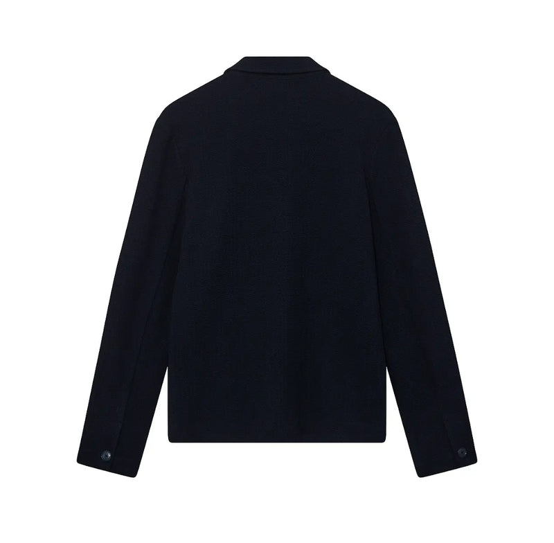 Navy Knit Overshirt on a white background