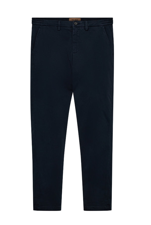 Navy pants on a white background