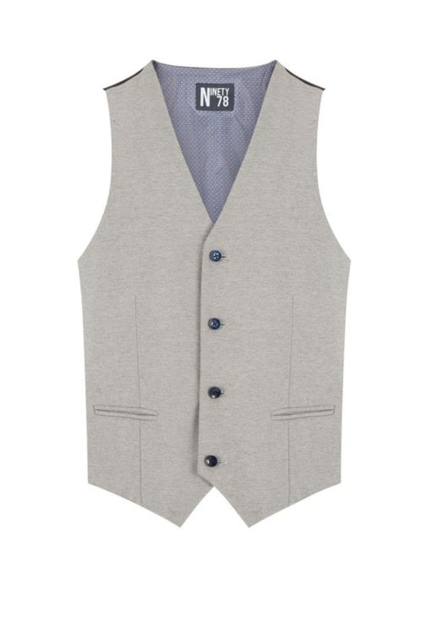 Ninety 78 Cannes Tapered Fit Waistcoat Beige